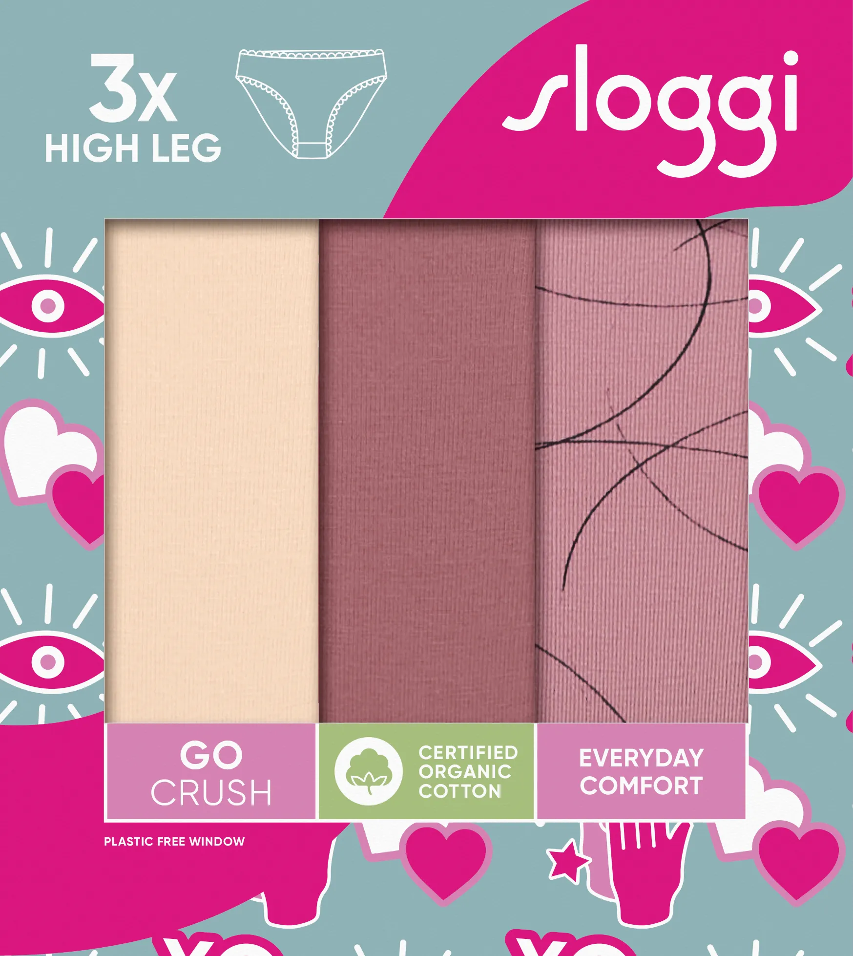 GO CRUSH-Pack de 3 Cuecas algodão - SLOGGI